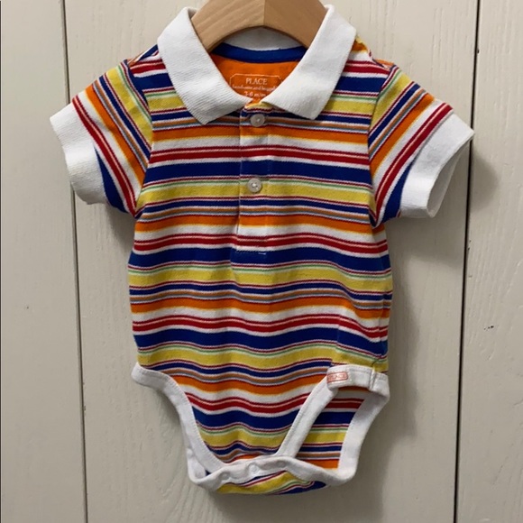 🚨4/$15🚨 The Children’s Place Striped Polo Onesie - Picture 1 of 5